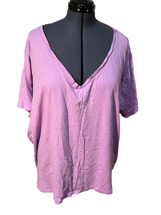 Ava & Viv Tops - Ava & Viv Women’s Plus Size 4X V-Neck T-Shirt Short Sleeve Light Purple Lavender